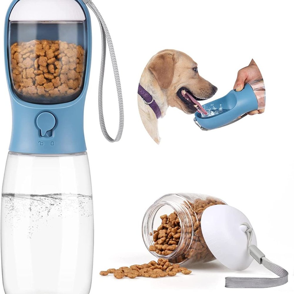 19oz Portable Pet Water Bottle Leak Proof Dog Travel Water Bottle Food Dispenser